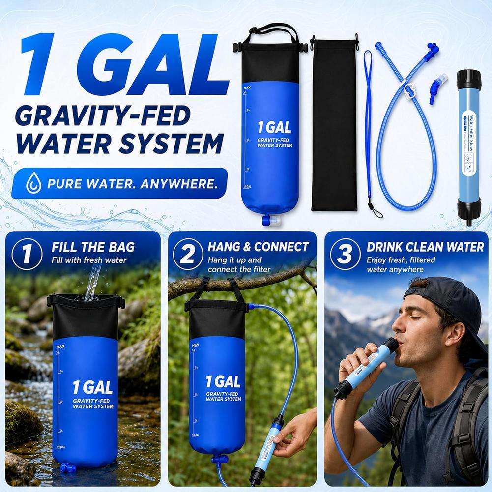 Outdoor Adventure Backpack - 1 Set Alat Penyaring Air dengan